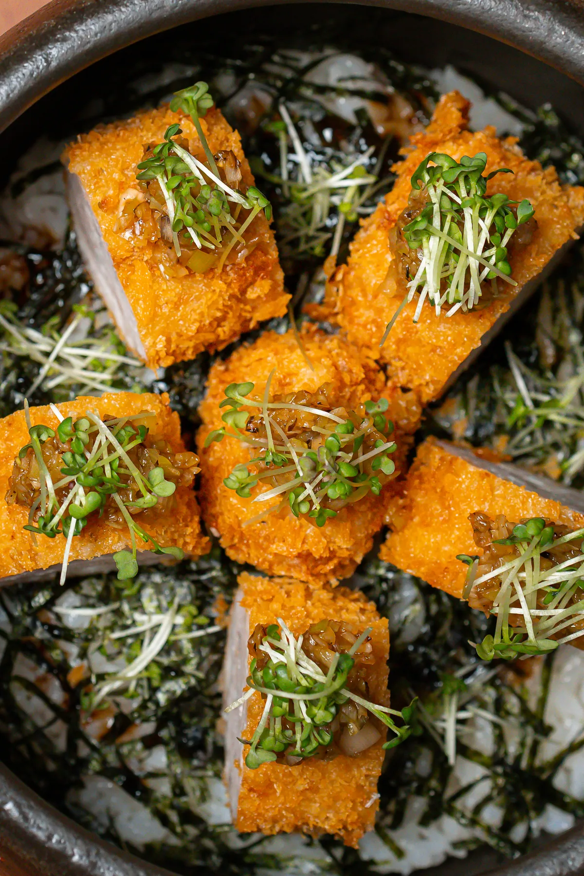 Hara Katsu Mabushi — breaded pork cutlet over rice